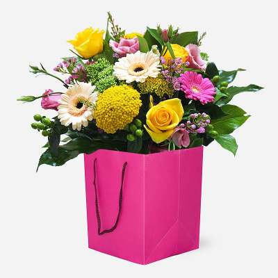 Sugar Pop!  - Sugar, spice and all things nice. Send them a sweet treat with Sugar Pop! A colourful creation made up of vibrant blossoms and leaves, pieced together by the finest local florists and delivered with same-day-delivery options. Only the freshest flowers are selected for our floral arrangements with each stem handled with utmost care, ensuring your flowers look beautiful for longer.