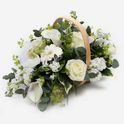 Scented Moonlight 
 - A luxurious basket filled with a selection of the finest blooms, designed in a serene colourway.